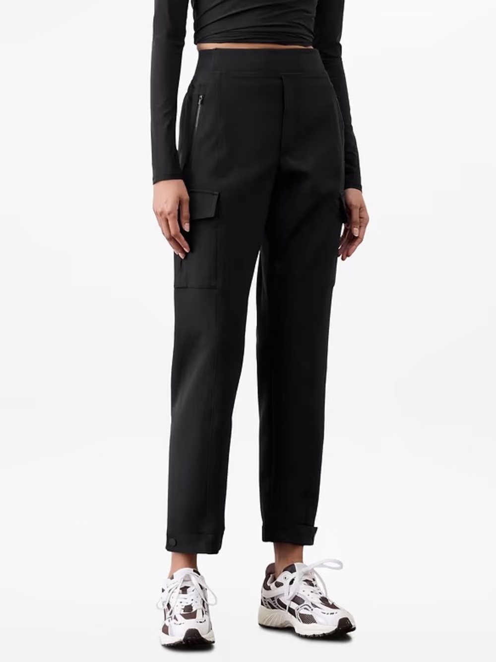 Athleta Endless High Rise Cargo Pant Black Size 2 Travel Pants